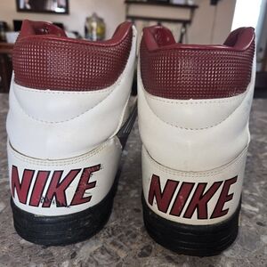 Used- Vintage Nike Burgandy  and White High-Top Cleats